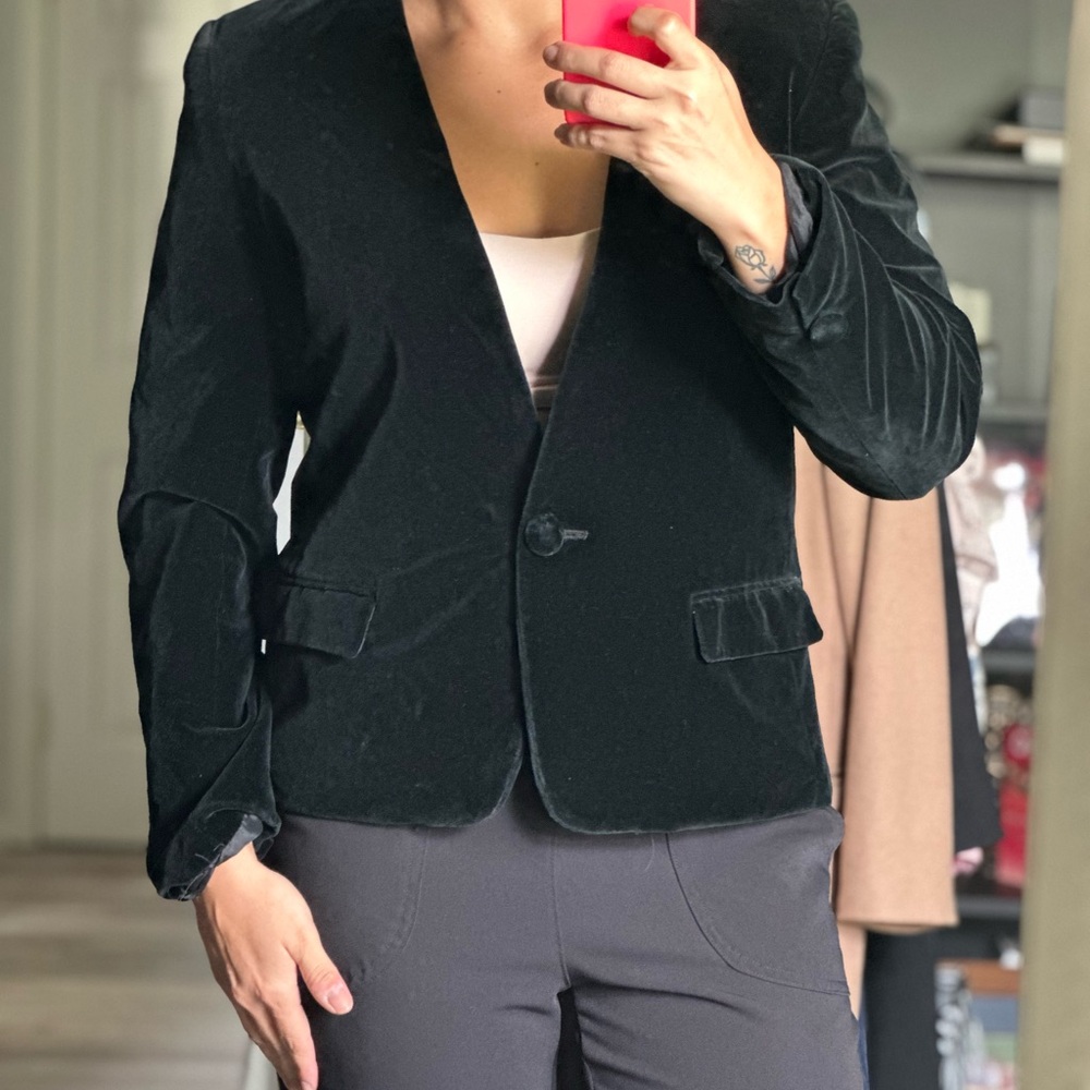 Vintage Worthington Elegant Black Velvet Women's Blazer